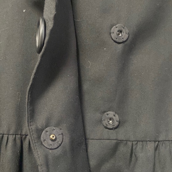 💥3/$40💥Simply Vera Wang Black Big button Aline Coat Size Small - Picture 3 of 8
